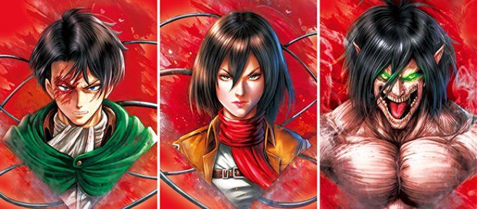 Poster 3d  lenticulaire L'attaque des titans 30x40 cm