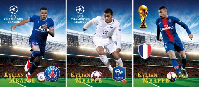 Poster 3d  lenticulaire Kylian Mbappé 30x40 cm