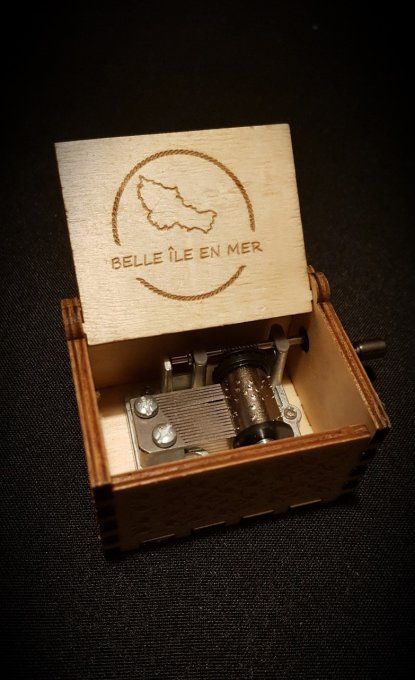 Boîte à musique en bois, Music box Laurent Voulzy - Belle Ile en Mer