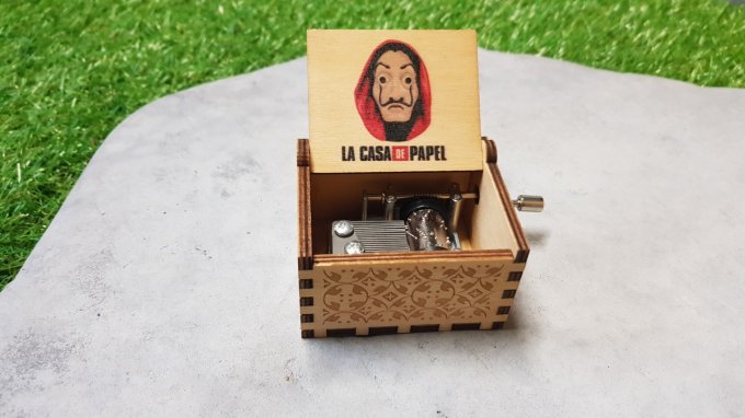 Boîte à musique en bois, Music box La Casa de Papel