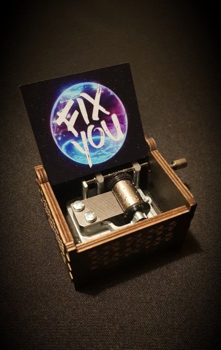 Boîte à musique en bois, Music box Coldplay - Fix You