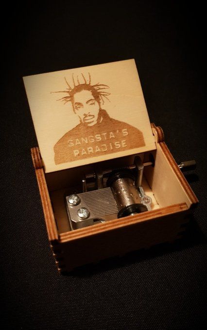 Boîte à musique en bois, Music box Coolio - Gangsta Paradise