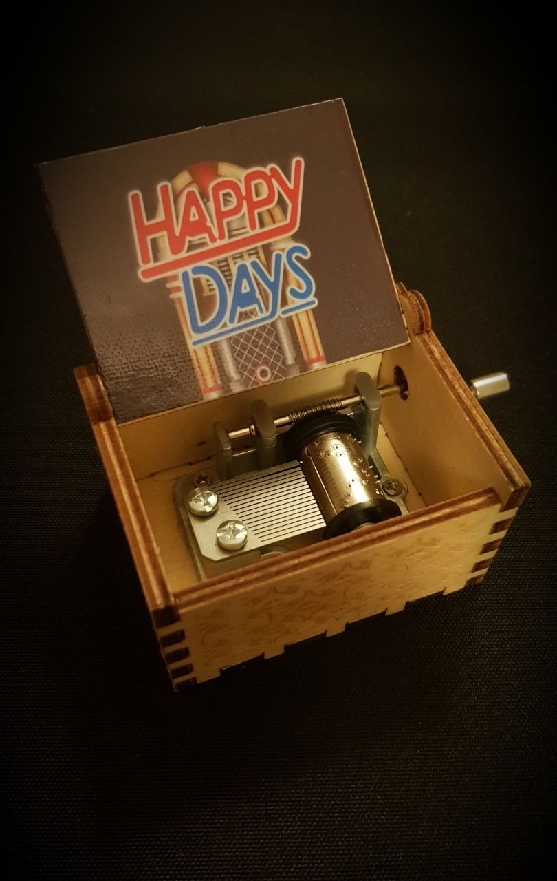 Boîte à musique en bois, Music box Happy Days
