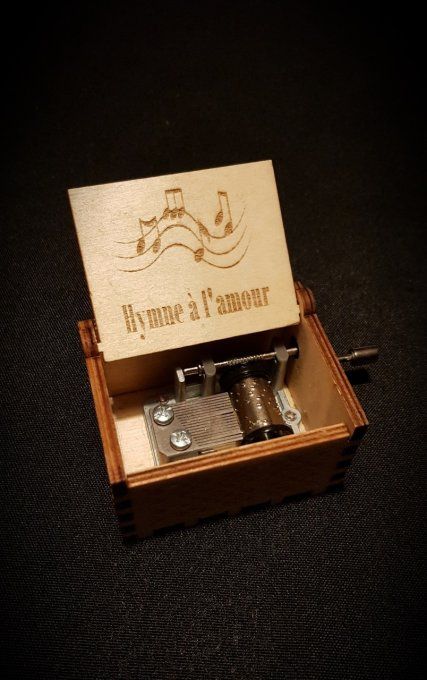 Boîte à musique en bois, Music box Edith Piaf - Hymne à l'amour