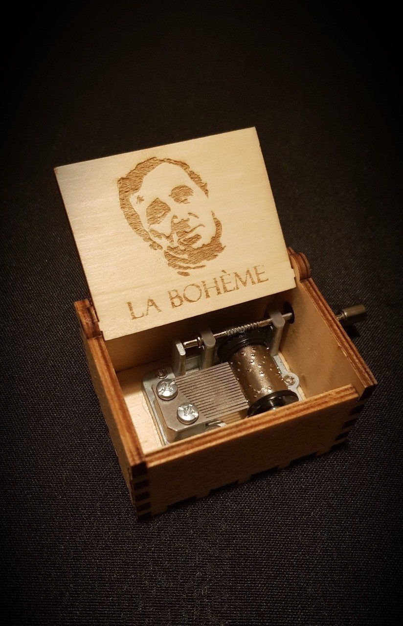 Boîte à musique en bois, Music box Charles Aznavour - La bohème