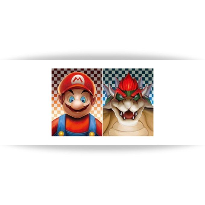 Poster 3d  lenticulaire Mario / Bowser 30x40 cm