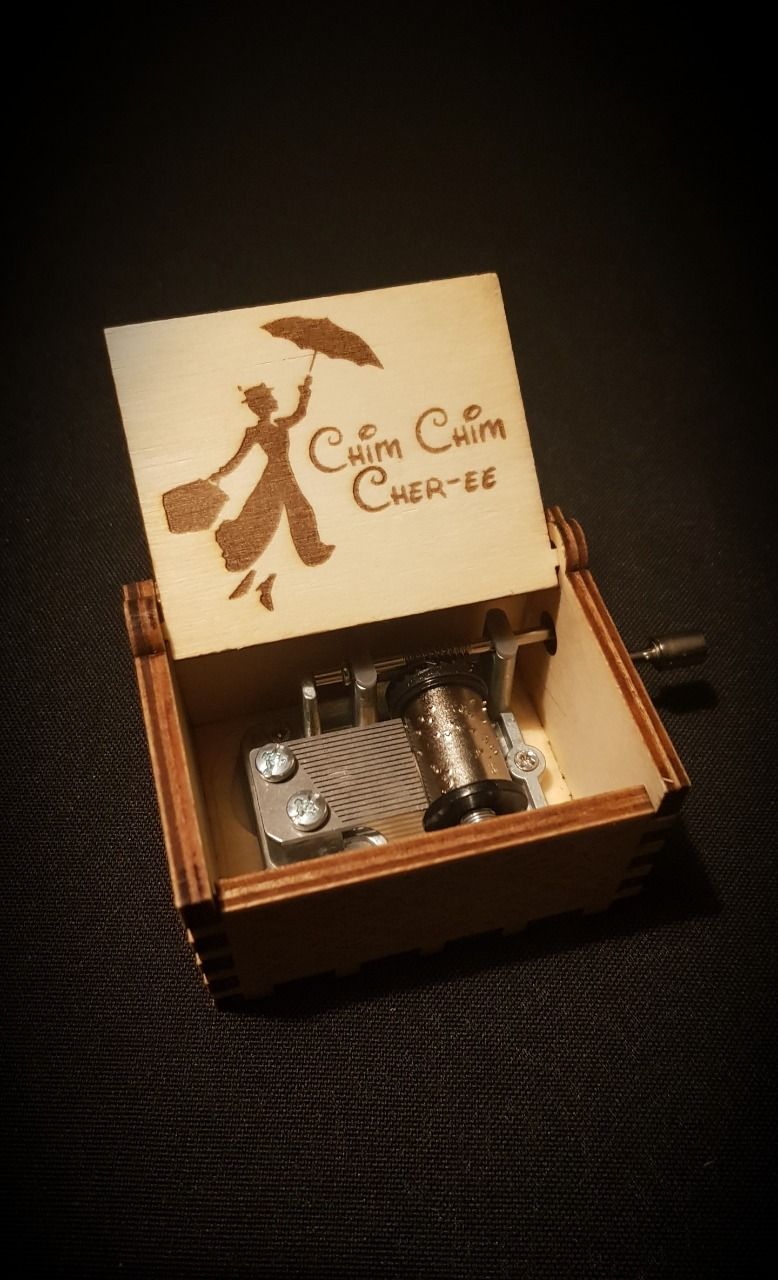 Boîte à musique en bois, Music box Mary Poppins - Chim Chim Cheree