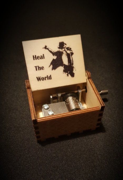 Boîte à musique en bois, Music box Michael Jackson - Heal the World
