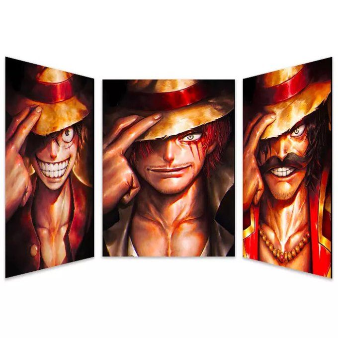 Poster 3d  lenticulaire One Piece Chapeau Paille 30x40 cm