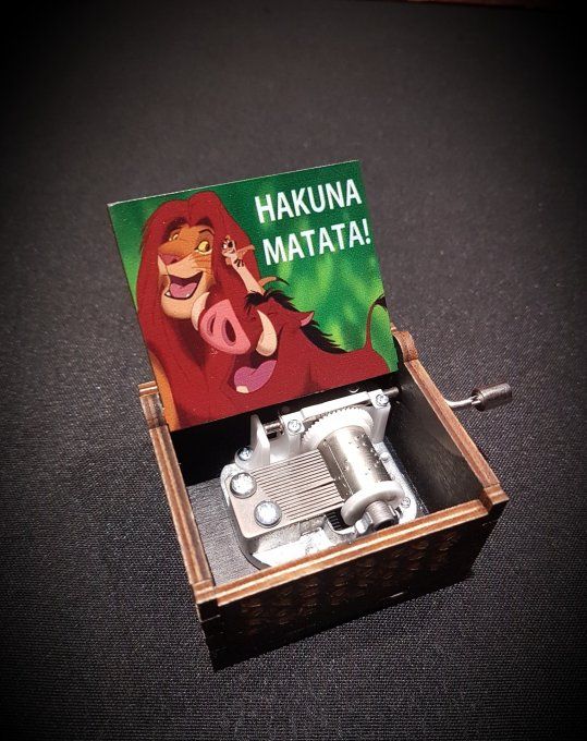 Boîte à musique en bois, Music box Le Roi Lion - Hakuna Matata