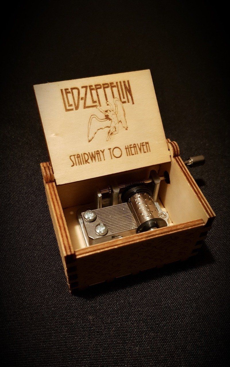 Boîte à musique en bois, Music box Led Zeppelin - Stairway to heaven