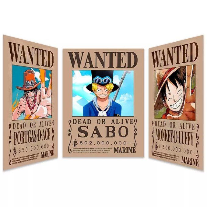 Poster 3d  lenticulaire One Piece Wanted 30x40 cm
