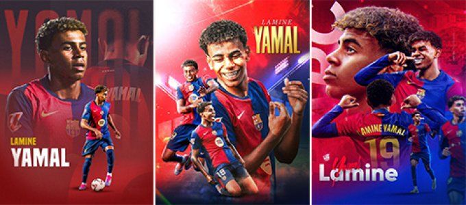 Poster 3d  lenticulaire Lamine Yamal 30x40 cm