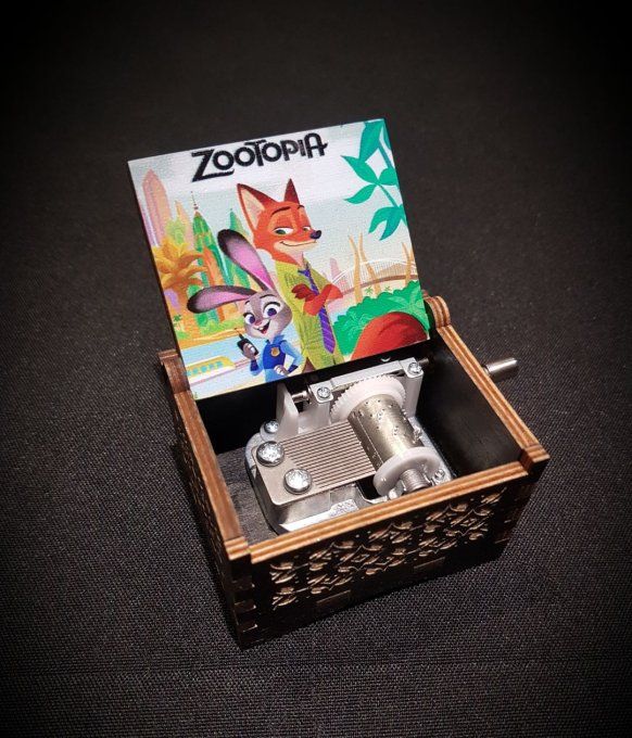 Boîte à musique en bois, Music box Zootopia - Try everything