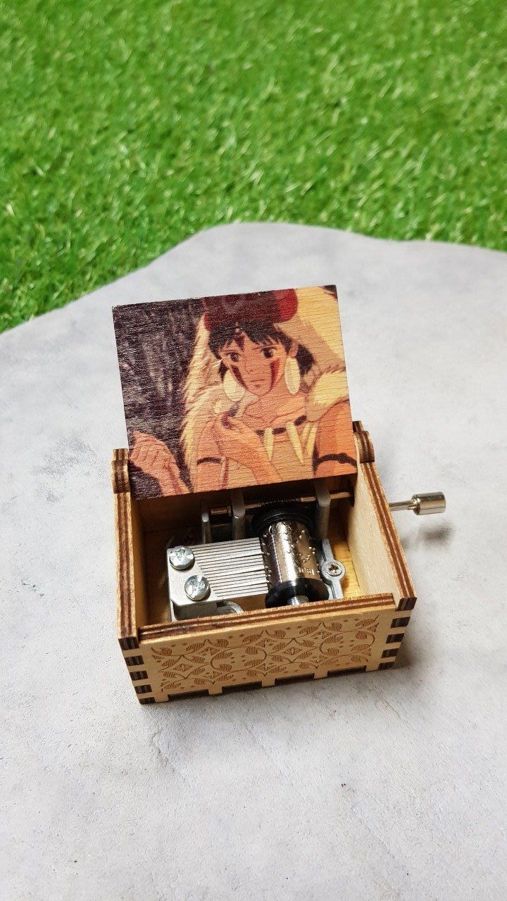 Boîte à musique en bois, Music box Princesse Mononoké
