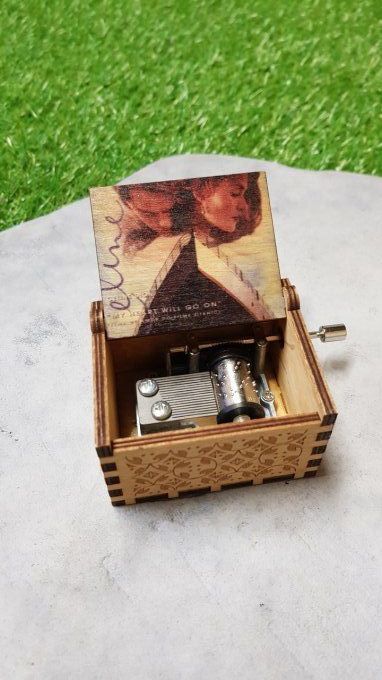 Boîte à musique en bois, Music box Céline Dion - My heart will go on